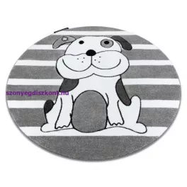   Kab. PETIT szőnyeg PUPPY KÖLYÖKKUTYA kör szürke kör 160 cm