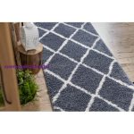 Kab. Szőnyeg, futószőnyeg BERBER CROSS szürke -60x250 cm