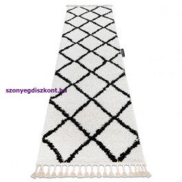 Kab. Szőnyeg, futószőnyeg BERBER CROSS fehér -60x250 cm