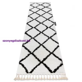 Kab. Szőnyeg, futószőnyeg BERBER CROSS fehér -70x200 cm