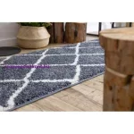 Kab. Szőnyeg, futószőnyeg BERBER CROSS szürke -70x250 cm