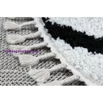 Kab. Szőnyeg BERBER CROSS fehér Rojt shaggy kör 120 cm