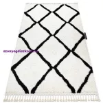 Kab. Szőnyeg BERBER CROSS fehér Rojt shaggy 200x290 cm