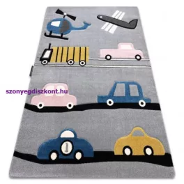 Kab. PETIT szőnyeg TOYS JÁTÉKOK AUTÓ szürke 120x170 cm
