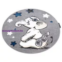   Kab. PETIT szőnyeg ELEPHANT ELEFÁNT CSILLAG kör szürke kör 120 cm