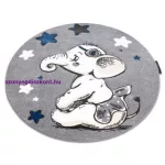 Kab. PETIT szőnyeg ELEPHANT ELEFÁNT CSILLAG kör szürke kör 160 cm