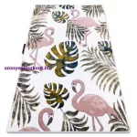Kab. PETIT szőnyeg Garden Flamingók A MONSTERA LEVEL krém 160x220 cm