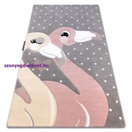   Kab. PETIT szőnyeg FLAMINGOS Flamingók szív szürke 140x190 cm