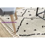 Kab. Szőnyeg TETUAN B751 cikcakk krém Rojt shaggy 80x150 cm