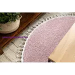 Kab. Szőnyeg BERBER 9000 kör rózsaszín Rojt shaggy kör 160 cm