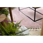 Kab. Szőnyeg BERBER 9000 kör rózsaszín Rojt shaggy kör 160 cm