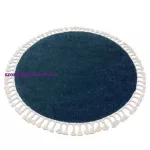 Kab. Szőnyeg BERBER 9000 kör sötétkék Rojt shaggy kör 160 cm
