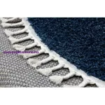 Kab. Szőnyeg BERBER 9000 kör sötétkék Rojt shaggy kör 160 cm