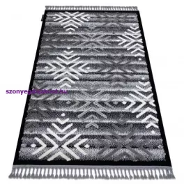   Kab. Szőnyeg MAROC P658 Hópelyhek fekete / szürke Rojt BERBER shaggy 120x170 cm