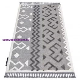   Kab. Szőnyeg MAROC P659 Azték, Etnikai szürke Rojt BERBER shaggy 120x170 cm