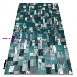   Kab. Modern DE LUXE 6768 Geometriai - zöld / antracit 160x220 cm szőnyeg