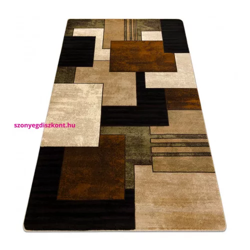 Kab. Royal szőnyeg 5367 Geometriai 3D - fekete / barna 100x200 cm