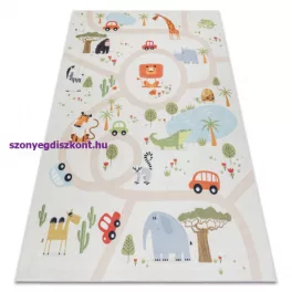   Kab. BAMBINO 1165 mosható szőnyeg Állatkert gyerekeknek csúszásgátló - bézs 160x220 cm