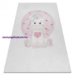 Kab. BAMBINO 1128 mosható szőnyeg Egyszarvú gyerekeknek csúszásgátló - krém 80x150 cm