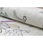 Kab. BAMBINO 1278 mosható szőnyeg tér űrrakéta gyerekeknek csúszásgátló - krém 80x150 cm