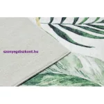 Kab. ANDRE 1168 mosható szőnyeg Levelek, geometriai csúszásgátló - fehér / zöld 160x220 cm