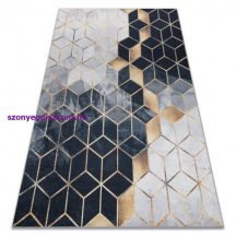   ANDRE 1171 mosható szőnyeg Kocka, geometriai csúszásgátló - fekete / arany 160x220 cm