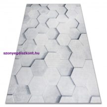   ANDRE 1180 mosható szőnyeg Méhsejt, hatszögletű 3D csúszásgátló - szürke 160x220 cm
