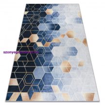   ANDRE 1216 mosható szőnyeg Kocka, geometriai csúszásgátló - kék 160x220 cm