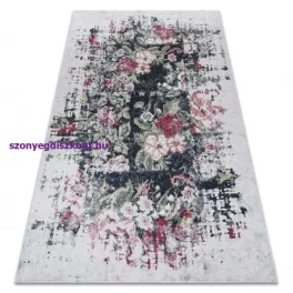   Kab. ANDRE 1816D mosható szőnyeg virágok vintage csúszásgátló - fehér / piros 160x220 cm