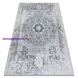   Kab. ANDRE 1072 mosható szőnyeg Rozetta, vintage csúszásgátló - fehér / fekete 120x170 cm