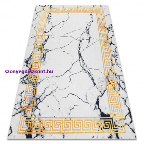 ANDRE 1126 mosható szőnyeg Márvány, görög csúszásgátló - fehér / arany 120x170 cm