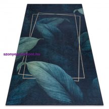   ANDRE 1170 mosható szőnyeg Levelek, geometriai csúszásgátló - kék 120x170 cm