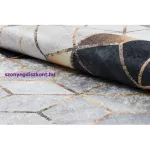 Kab. ANDRE 1171 mosható szőnyeg Kocka, geometriai csúszásgátló - fekete / arany 120x170 cm