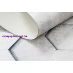 Kab. ANDRE 1180 mosható szőnyeg Méhsejt, hatszögletű 3D csúszásgátló - szürke 120x170 cm