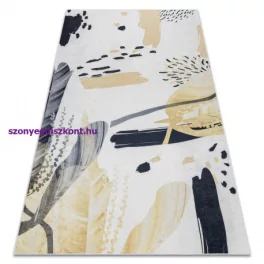   Kab. ANDRE 1097 mosható szőnyeg Absztrakció csúszásgátló - fehér / sárga 80x150 cm