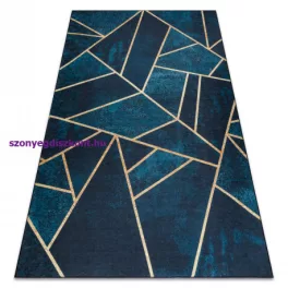  Kab. ANDRE 1173 mosható szőnyeg mozaik, geometriai csúszásgátló - türkiz / arany 80x150 cm