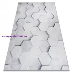Kab. ANDRE 1180 mosható szőnyeg Méhsejt, hatszögletű 3D csúszásgátló - szürke 80x150 cm