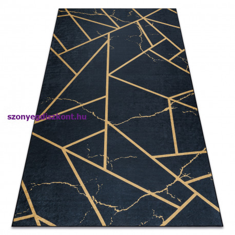 ANDRE 1222 mosható szőnyeg Márvány, geometriai csúszásgátló - fekete 80x150 cm