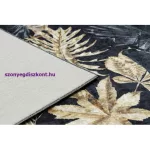 Kab. ANDRE 1311 mosható szőnyeg Levelek csúszásgátló - fekete / arany 80x150 cm