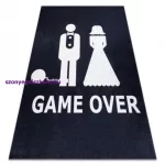 Mosható szőnyeg Kab. BAMBINO 2104 'Game over' esküvő, legénybúcsú, csúszásgátló - fekete 120x170 cm