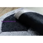 Kab. BAMBINO 2139 kör mosható szőnyeg - foci gyerekeknek csúszásgátló - fekete / fehér kör 160 cm