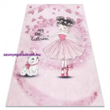   BAMBINO 2185 mosható szőnyeg Balerina, cica gyerekeknek csúszásgátló - rózsaszín 120x170 cm