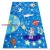 Kab. BAMBINO 2265 mosható szőnyeg tér űrrakéta gyerekeknek csúszásgátló - kék 140x190 cm