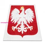 Kab. ANDRE 2309 mosható szőnyeg Lengyelország jelképe csúszásgátló - fehér / piros 80x90 cm