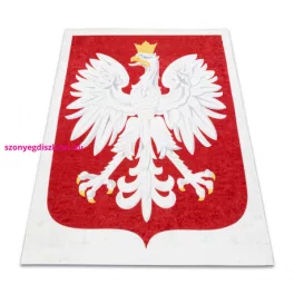   Kab. ANDRE 2309 mosható szőnyeg Lengyelország jelképe csúszásgátló - fehér / piros 80x90 cm