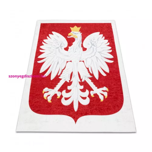 Kab. ANDRE 2309 mosható szőnyeg Lengyelország jelképe csúszásgátló - fehér / piros 80x90 cm
