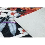 Kab. ANDRE 2300 mosható szőnyeg virágok, cikcakk csúszásgátló - fekete / fehér 80x150 cm