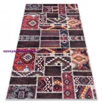 Kab. ANDRE 2305 mosható szőnyeg keleti patchwork csúszásgátló - bordó / barna 160x220 cm