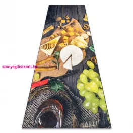   Kab. ANDRE 9009 mosható szőnyeg Rágcsálnivalók konyhába csúszásgátló - barna / sárga 80x200 cm