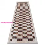 Kab. ANDRE 43780 mosható szőnyeg Geometriai csúszásgátló - bézs / terrakotta 80x200 cm